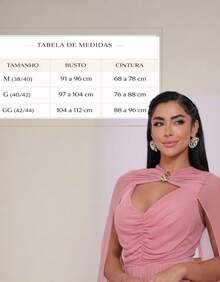 Women's Long Party Dress With Slit, Cape Sleeves, Gathered Bust And Brooch, Solid Color, Elegant, For New Year's Eve, Wedding, Bridesmaid, Graduation. - 乾枯玫瑰色 - 查看 8
