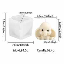 Zhonghui Mold 3D可爱小象硅胶模具，适用于蜡烛制作、动物宝宝造型DIY、肥皂制作、树脂工艺品制作，可重复使用，烘焙模具，礼品装饰 - 大象 - 查看 8
