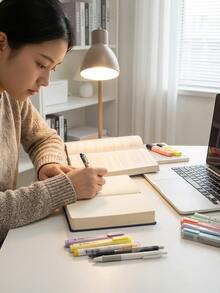 Sổ tay dày A6, 360 trang, bìa cứng, 720 trang, thích hợp để viết, vẽ, sổ phác thảo bằng da PU kèm dải đánh dấu trang và ruy băng, dành cho học sinh, nghệ sĩ, nhà văn, quà tặng Ngày của Mẹ, sổ Bullet Journal. - Nhiều kiểu dáng - Xem 7