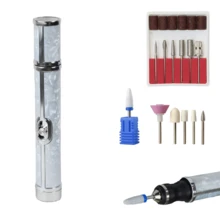 180mAh 可充电电动美甲打磨套装，专业美甲修脚工具套装，含 12 个钻头 + 6 个砂圈，指甲和足部护理工具 - 彩色 - 查看 13