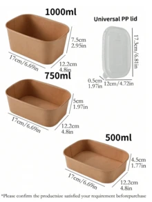 10/5/1pcs Disposable Paper Food Storage Containers With Transparent PP Lids, Dust And Insect Proof, Suitable For Takeout Meal Boxes, Restaurant Takeout Boxes, Home BBQ Trays, Breakfast, Bread And Snack Containers. Paper Material, Leak-Proof, Suitable For Outdoor Picnics, Home Kitchen, Restaurants And Travel. - Multicolor - View 3