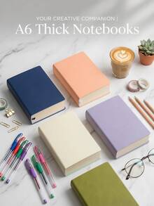 Sổ tay dày A6, 360 trang, bìa cứng, 720 trang, thích hợp để viết, vẽ, sổ phác thảo bằng da PU kèm dải đánh dấu trang và ruy băng, dành cho học sinh, nghệ sĩ, nhà văn, quà tặng Ngày của Mẹ, sổ Bullet Journal. - Nhiều kiểu dáng - Xem 1