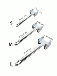 1 pieza Martillo ablandador de carne de acero inoxidable, adecuado para ternera, filete, pollo, cerdo, herramienta de cocina, decoración de cocina, accesorio de cocina, suministros de cocina, decoración del hogar, almacenamiento de cocina, esencial para camping, esencial para vacaciones, vuelta al colegio, suministros del hogar, esencial familiar, regalo para mujeres, regalo para hombres, regalo para la madre, regalo para el padre, regalo para el abuelo, regalo para la abuela - Multicolor - Ver 11