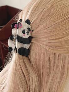 1pc Cute Panda Claw Clip Cartoon Animal Premium Hair Clip Women Hair Accessory - Multicolor - View 2