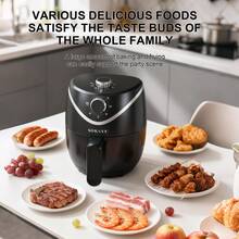 SOKANY 10126 Multi-Function Air Fryer, No Oil Frying, Large Capacity Smart Fryer, 800W High Power, Golden Large Capacity, Upper And Lower Dual Heat Source, 360° Circulating Hot Air, 80-200°C Temperature Control, Non-Stick Coating, Easy To Clean, Suitable For Home Kitchen, Multi-Person Gatherings - Black - View 5