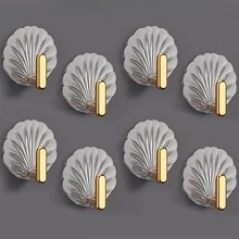 Shell-Shaped Wall Hooks, Multifunctional Drill-Free Hooks For Kitchen, Bathroom, Home Decor, Adhesive Hanging Hooks - Multicolor - View 11