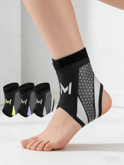 Breathable Elastic Compression Ankle Support Brace. Suitable For Basketball, Soccer, Volleyball And Gym Workouts. Unisex. Provides Shock Absorption To Reduce Foot Fatigue. Features Hook And Loop Heel Pad, Wraparound Compression Design And Adjustable Ankle Support. Suitable For Basketball, Soccer, Badminton, Climbing And Running. Ankle And Heel Strap Support. Unisex Ankle Protector Suitable For Basketball, Soccer And Climbing.