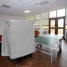 Funda protectora para mesa de ping pong de tela Oxford 210D resistente - resistente a los rayos UV, a prueba de polvo y resistente al agua - para uso en interiores/exteriores, funda universal a prueba de polvo para mesa de ping pong - Negro - Ver 3