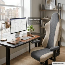 Vỏ bọc ghế chơi game co giãn, họa tiết sọc Jacquard, có thể tháo rời và giặt được, dày và mềm mại, phù hợp cho văn phòng, quán bar, phòng ngủ, trang trí nhà cửa cho ghế chơi game. - trắng - Xem 2