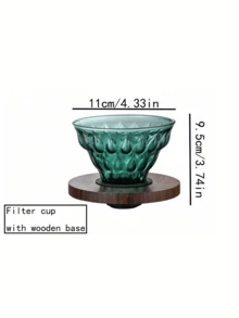 yeefeeco 2pcs Dark Green Coffee Set (Includes Textured Drip Coffee Sharing Pot And Walnut Wood Filter Cup), Pour-Over Coffee Pot Set, Suitable As A Gift For Friends, Coffee Sharing Pot Set, Applicable For Home, Bedroom, Living Room, Camping, Afternoon Tea, Coffee Shop - Dark Green - View 13