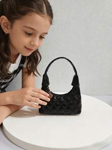 女孩新款时尚零钱包，绗缝迷你包，可爱刺绣手提包，公主风迷你托特包，菱形迷你包，节日礼物 - 均碼 - 查看 4