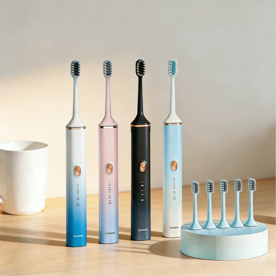 Lenovo A1PRO Electric Toothbrush: Smart Pressure-Sensing Design To Prevent Tooth Impact; 4 Cleaning Modes + Sensitive Gum Care Brush Head; High-Frequency Vibration For Deep Cleaning; Travel-Friendly Set. - Multicolor - View 1