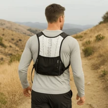 Black & White Honeycomb Lightweight Hydration Vest Pack, Outdoor Hiking Cycling Backpack, Portable Sports Storage Backpack With Water Bottle Holder & Phone Pouch - Multicolor - View 10