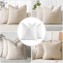 High Quality Fluffy Throw Pillow Inserts, Square Decorative Pillow Inserts, Soft Down Alternative Cushion For Bed Couch - White - View 2