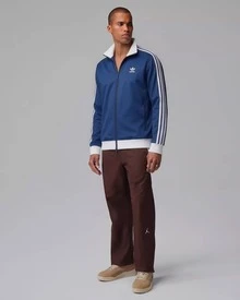 adidas originals Classics Beckenbauer Adicolor Classics Beckenbauer Track Jacket 三條紋拼色立領長袖夾克外套 男款 夜藍色 - 夜藍色 - 查看 10