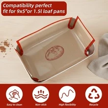2 tấm lót nướng hình chữ thập bằng silicon, tấm lót khay nướng bánh mì chống dính có tay cầm, dụng cụ dễ lấy bánh ra. - Nhiều màu - Xem 4