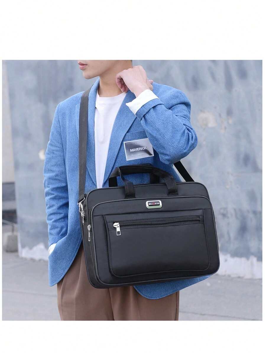 1pc Fashion Versatile New Large Capacity Men's Briefcase, Commuter Laptop Bag