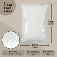 一包白色泡沫珠 - 迷你聚苯乙烯泡沫塑料球，直径 2-3 毫米（0.08-0.12 英寸）/4-6 毫米（0.16-0.23 英寸），适用于 DIY 手工艺品和派对装饰，也可用于制作粘液和工艺品。 - 多色 - 查看 3