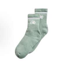 Alo Yoga Crew Socks, Socks Men/Women ,Cushioned Cotton Athletic Arch Support Moisture Wicking,1-Pairs - Màu xanh Bạc hà - Xem 2