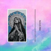 Virgin Mary Prayer, Filled With Religious Mystery And Dark Aesthetic Art Sticker - Waterproof Vinyl Sticker - Durable Matte Surface, Self-Adhesive Bumper Sticker, Suitable For Cars, Windows, Laptops, Trucks, Water Bottles - Multi-Functional Durable Design, Car Sticker - Vinyl - View 3