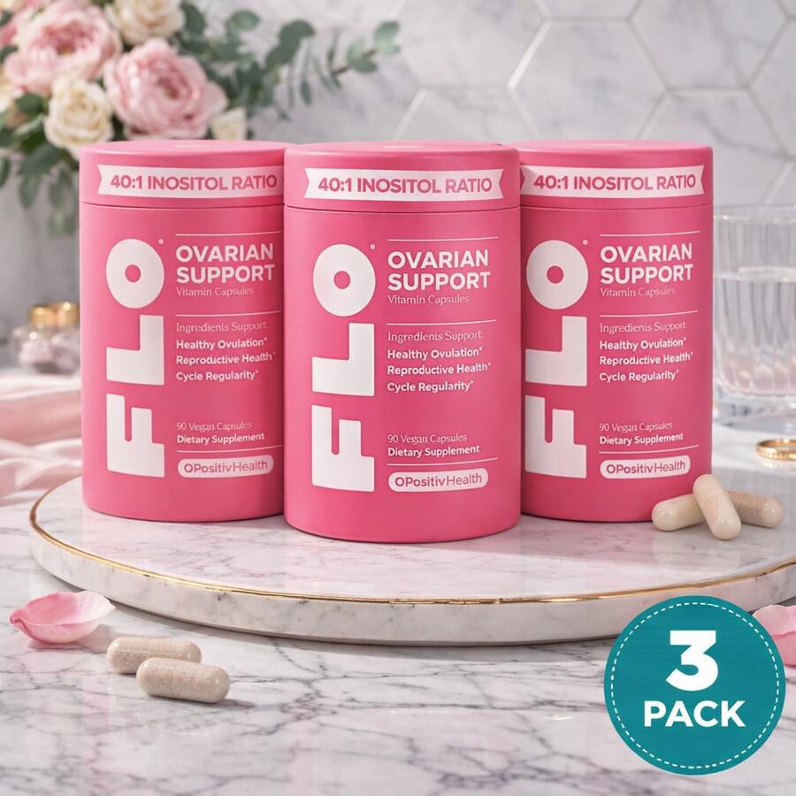 Hormone Balance & Cycle Support Vitamins By FLO: Supplement For Women With Myo-Inositol & D-Chiro-Inositol (40:1 Ratio), DIM, And Folic Acid - 300G - Xem 1