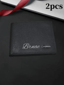 1pc/2pcs/4pcs Personalized Custom Retro-Style Short Men's Wallet, Ultra-Thin Bi-Fold Wallet, Multi-Functional Card Holder, Youth Leather Wallet, Essential Item, PU Leather Small Wallet, Men's Wallet, Wallet, Christmas Gift, Valentine's Day Gift - Multicolor - View 14