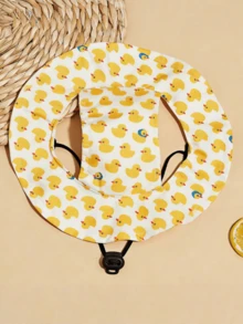 Topi Matahari Anjing yang Dapat Diatur, Topi Matahari Hewan Peliharaan Anti-UV Anti-Selip, Topi Musim Panas Motif Bebek Lucu Cocok untuk Anjing & Kucing, Topi Pelindung Matahari untuk Berjalan di Luar Ruangan yang Bernapas - Kuning - View 5