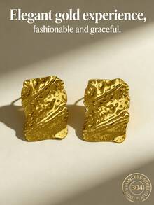 不锈钢镀金耳环，低致敏性，不含镍，哑光耳环，加厚女士镀金耳环，时尚宣言几何纹理轻盈防过敏耳环，复古珠宝舞会礼物，女士耳环，时尚加厚独特吊坠耳环，女士镀金耳环套装，精致镀金吊坠耳环，防过敏耳环，时尚珠宝，女士礼物，派对礼物 - 彩色 - 查看 1