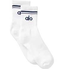 Alo Yoga Crew Socks, Socks Men/Women ,Cushioned Cotton Athletic Arch Support Moisture Wicking,1-Pairs - 白色 - 查看 3