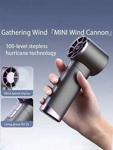 Mini Handheld Air Cannon Fan, 100-Level Infinite Hurricane Technology With Wind Speed Display. Hold For 2 Seconds To Get A Surprise. Portable And Cooling, Ideal For Travel! - Multicolor - View 3