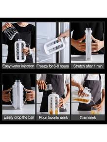 2-In-1 Foldable Cube Ice Cube Tray, Grid Design Silicone Ice Cube Mold, Suitable For Home, Travel, Graduation Season Ice Cube Supplies - Multicolor - View 5