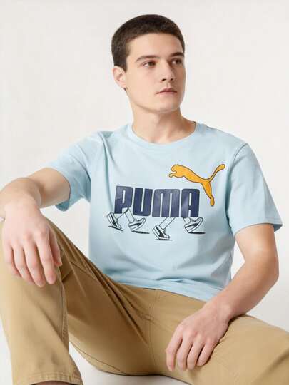 Puma GRAPHICS Sneaker Tee Short Sleeve Men's Comfortable Soft Round Neck Casual T-Shirt For Commuting And Leisure, 682152-22
