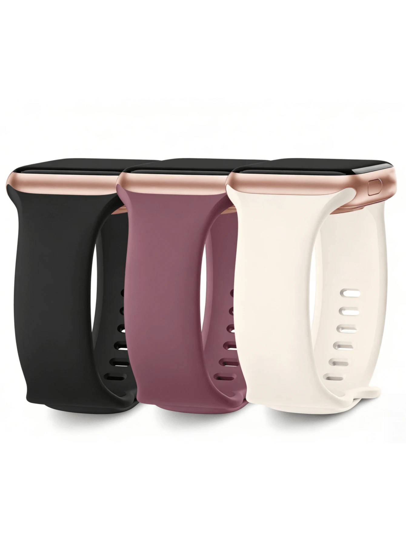 3 件表带，硅胶表带适合 38/40/41/42/44/45/49 毫米，兼容 Ultra/SE/8/7/6/5/4/3/2/1，男女通用时尚