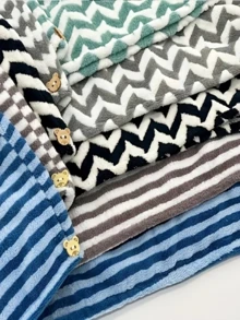 1/2pcs Colorful Striped + Wavy Green Microfiber Hair Towel Wrap | Super Absorbent, Soft & Smooth, Breathable, Lint-Free, Hair Drying Towel, Suitable For Short To Long Hair, Quick Drying, Polyester, Retro Style, Rectangular - 2pcs (multi-color) - View 8