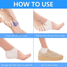 1 par silikonhälskydd, andningsbara, återfuktande hälskydd, mjuka och elastiska, passar olika skor - Vitt - Visa 3