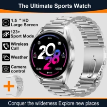 ERUN This Smart Men's Round Watch Features Activity And Call Tracking, Offering A Variety Of Practical Functions. It's An Ideal Gift For Friends And Family, Boasting A 1.5-Inch HD Screen, A 250mAh Battery, And A Stainless Steel Strap. - View 7