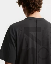 Nike Retro Graphic Print Crew Neck Pullover Loose Short Sleeve T-Shirt, Unisex, Black - 黑色 - 查看 7