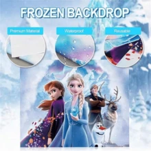 Conjunto Completo de Decoração para Festa de Aniversário, Tema Anna e Olaf, Conjunto de Pano de Bottom e Guirlanda de Balões, Inclui Faixa de Feliz Aniversário e Cortina de Borlas Metálicas, Adequado para Suprimentos de Festa da Princesa Frozen Mundo de Inverno - Conforme mostrado na figura - Visão 5