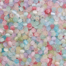 10克/20克~120/240颗/包 4毫米猫眼玻璃珠，适用于DIY珠宝、项链定制、手工工艺品、串珠材料 - 彩色 - 查看 6
