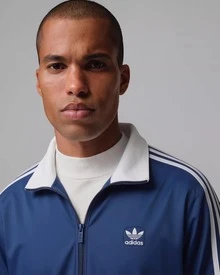 adidas originals Classics Beckenbauer Adicolor Classics Beckenbauer Track Jacket 三條紋拼色立領長袖夾克外套 男款 夜藍色 - 夜藍色 - 查看 9