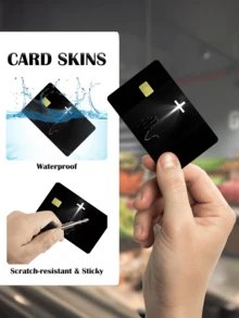 1pc Luminous Cross Credit Card Sticker, Protective Card Skin Cover, Party Birthday Gift, PVC Material Anti-Fingerprint Durable Anti-Scratch, Suitable For Men And Women, Couples, Small Chip Card, Bank Card, Credit Card, Transportation Card, Room Card, Student ID Card DIY, Privacy Protection - Type a - View 7
