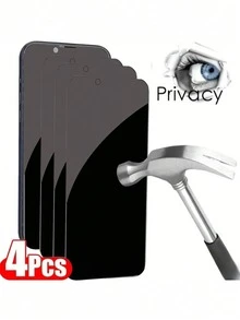 Bộ 4 miếng dán màn hình kính cường lực chống nhìn trộm, tương thích với iPhone 16 Pro Max, 15 Pro, 14 Plus, 11, hoàn thiện mờ, bảo vệ quyền riêng tư cho màn hình điện thoại thông minh, quà tặng sinh nhật, gia đình, bạn bè, miếng dán màn hình điện thoại, phụ kiện điện thoại, chống nước, chống sốc, chống rơi, chống rơi, chống trầy xước, chống bám vân tay, bao phủ toàn bộ - màu đen - Xem 40
