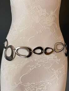 Dây đeo eo bằng đĩa kim loại tròn thời trang, dây đeo cơ thể thanh lịch cho váy, thắt lưng eo hình học sáng tạo. - nhiều màu - Xem 7