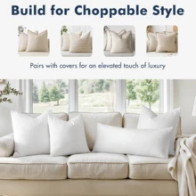 High Quality Fluffy Throw Pillow Inserts, Square Decorative Pillow Inserts, Soft Down Alternative Cushion For Bed Couch - White - View 7
