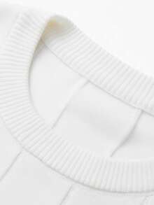 Tricot d'été pour hommes GRDR, unicolore côtelé à manches courtes, style sportif décontracté, convient aux activités extérieures - Blanc - Voir 8