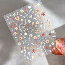 Película protectora de lente de cámara de estilo veraniego lindo y transparente compatible con Apple 17 Pro Max/17 Pro, accesorios de película protectora de lente suave con diseño de estrella de mar DIY - concha de estrella de mar naranja - Ver 3