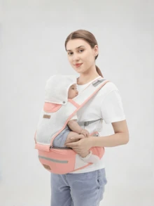 Đai địu em bé đa năng Ainomi, thiết kế thoáng khí, tiện dụng giúp rảnh tay, thích hợp sử dụng mùa hè. - Hồng - Xem 5