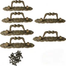 3/6pcs Vintage Furniture Handles, Zinc Alloy Antique Cabinet Handles, Furniture Handles For Drawers, Chests, Cupboards, Dressers, Kitchens, Home DIY Decor, With Screws - Multicolor - View 6