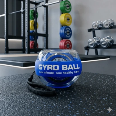 Gyro Ball Ejercitador de Mano – Fortalece Muñeca, Antebrazo y Agarre, Antiestrés y Portátil para Entrenamiento Diario