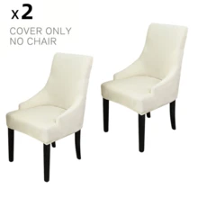 Ultra Soft Plush Dining Chair Cover, Silver Gray Plush Casual Chair Slipcover, Stretch Wing Back Chair Protector Removable & Washable For Dining Room, Banquet, Party Decor - Solid Color - View 38